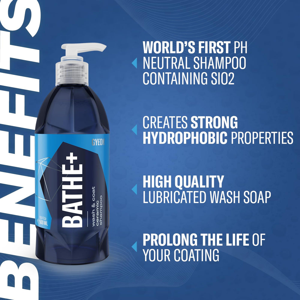 Gyeon Bathe+ foam cannon application producing dense foam for lift