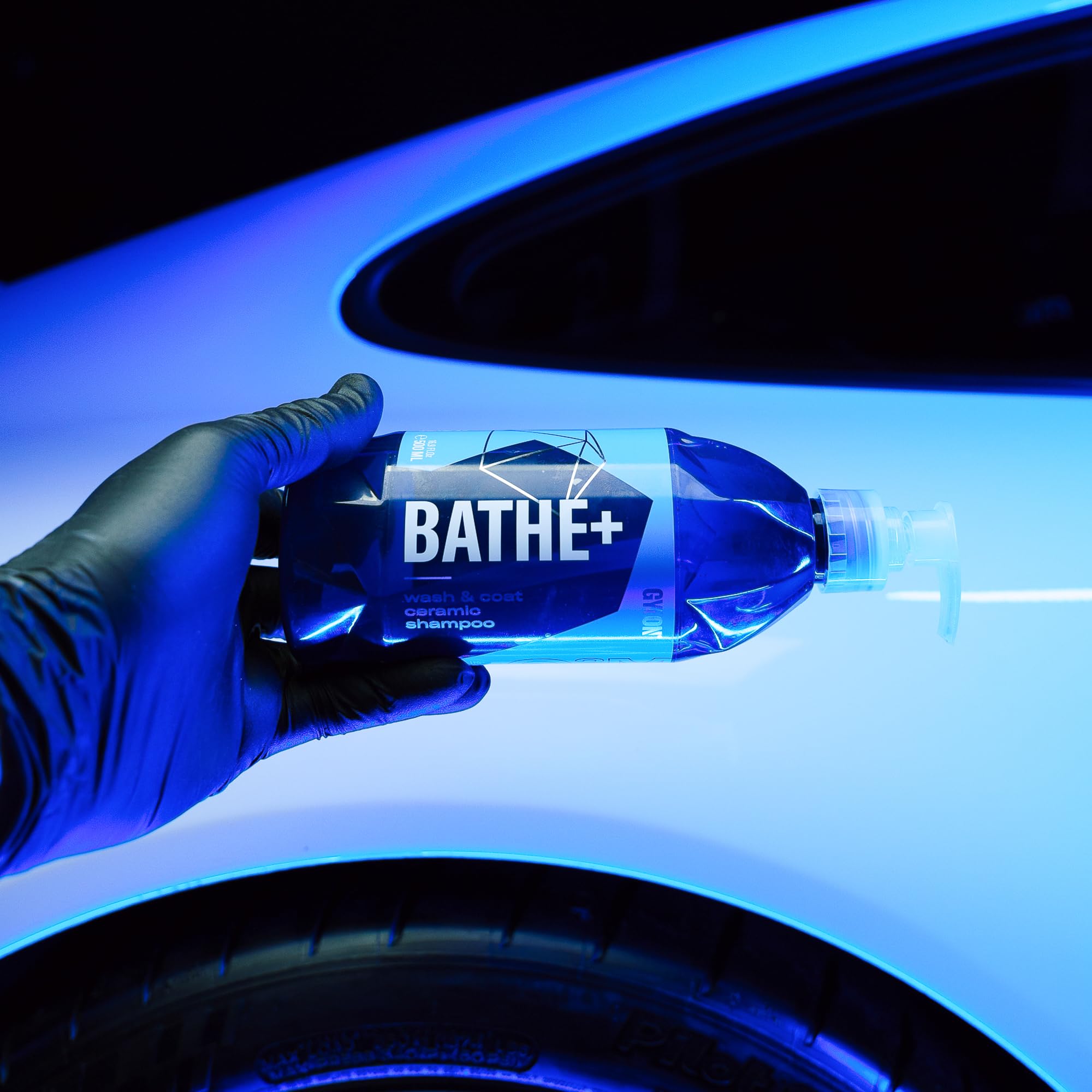 Gyeon Bathe+ in garage setup suggesting professional-level care