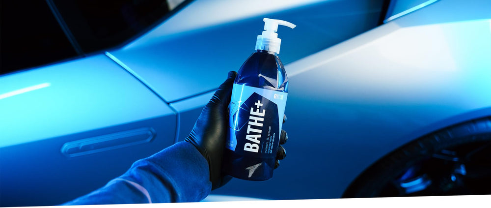 Gyeon Bathe+ rinsing wheels making brake dust removal easier