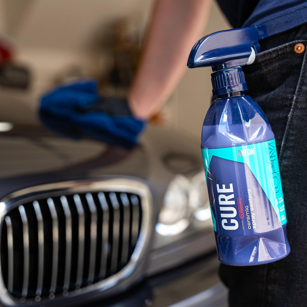 GYEON Cure applied to alloy wheel showing safe finish and renewed look benefit
