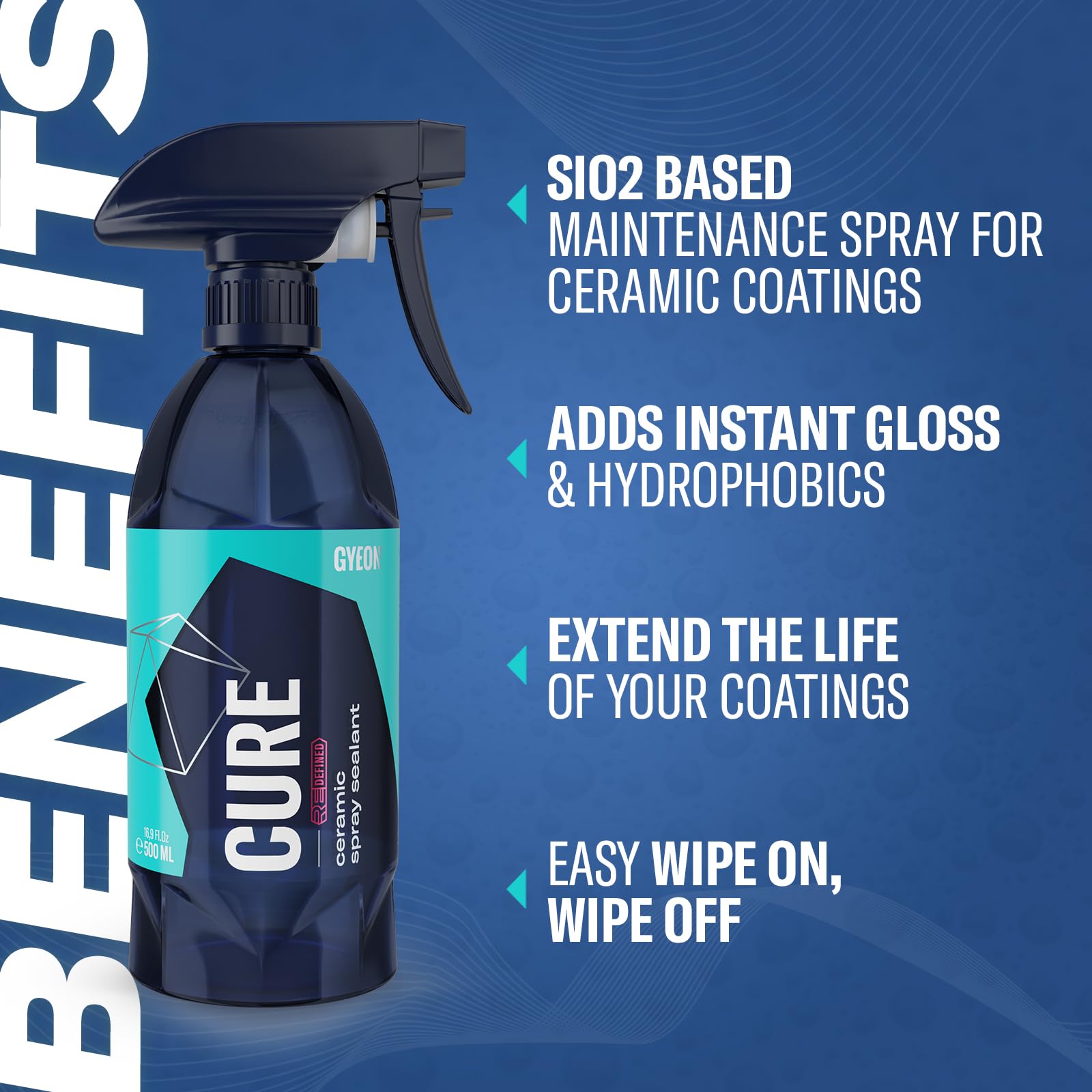GYEON Cure being sprayed onto paint demonstrating easy application benefit