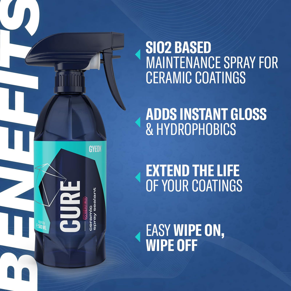 GYEON Cure being sprayed onto paint demonstrating easy application benefit