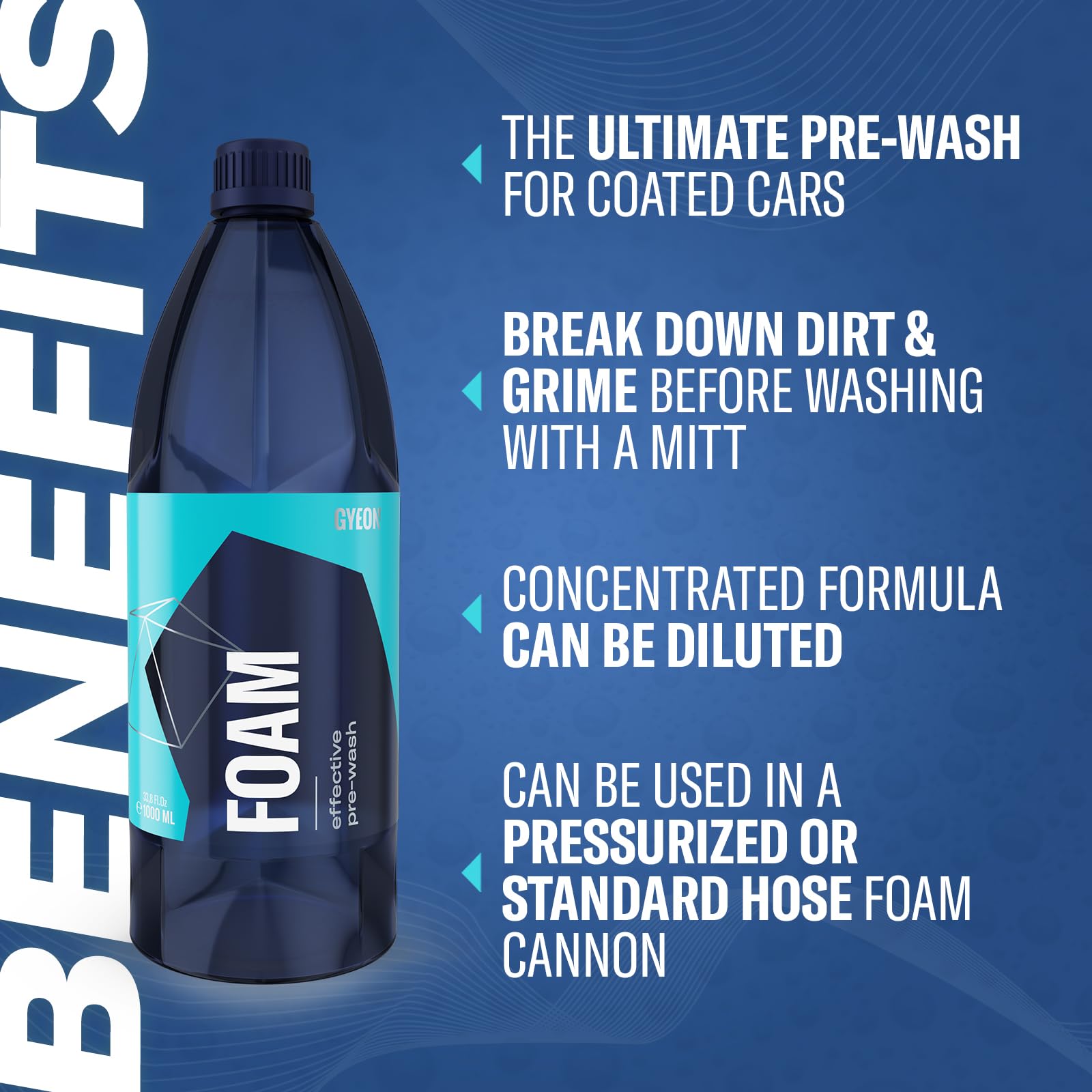 Gyeon foam in cannon spraying dense suds for effective prewash