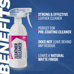 Gyeon label close-up highlighting formula details and safe leather use