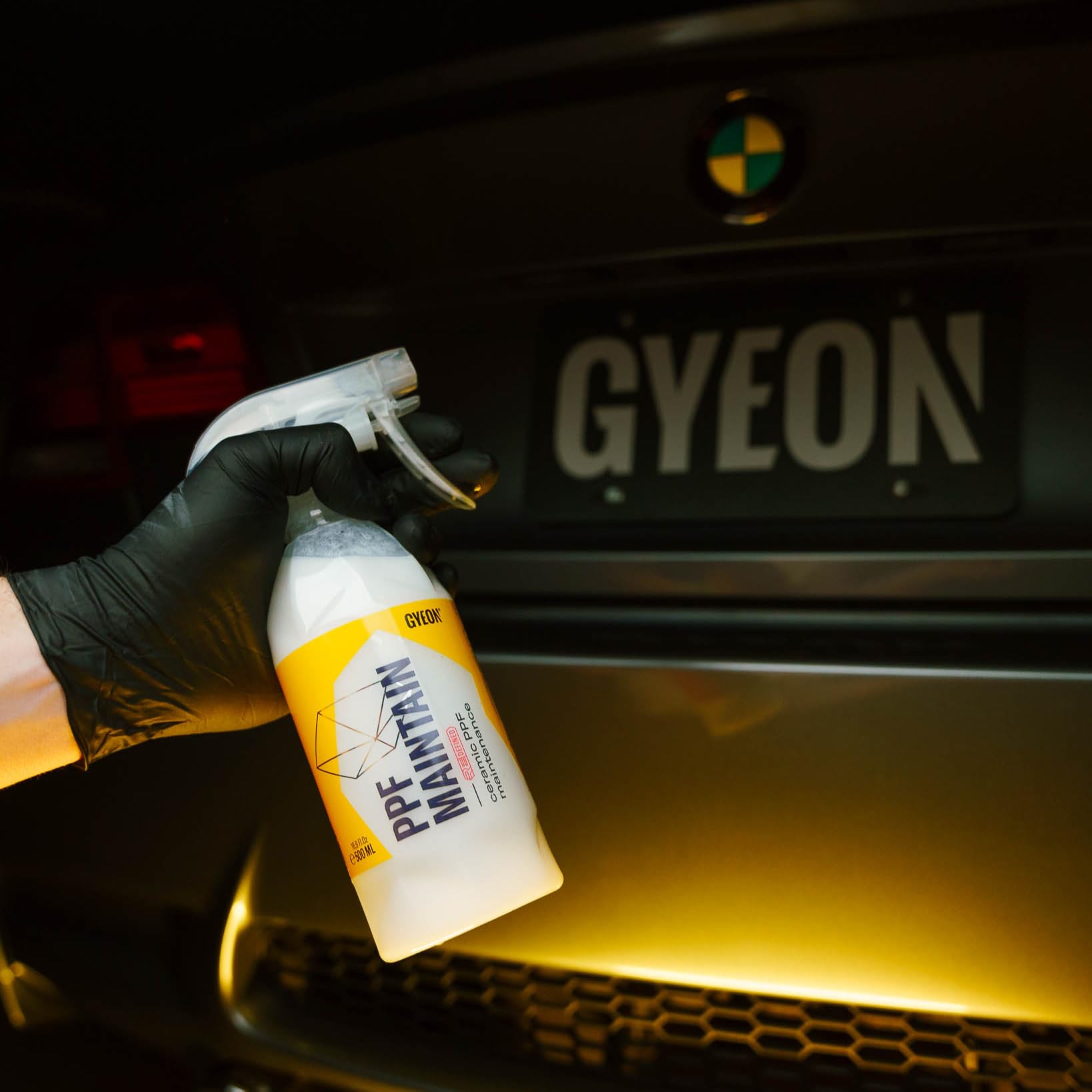 Close-up of film texture after Gyeon application showing preserved finish
