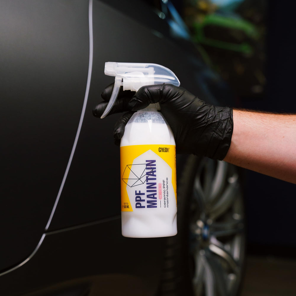 Gyeon used in driveway setting showing easy at-home maintenance benefit