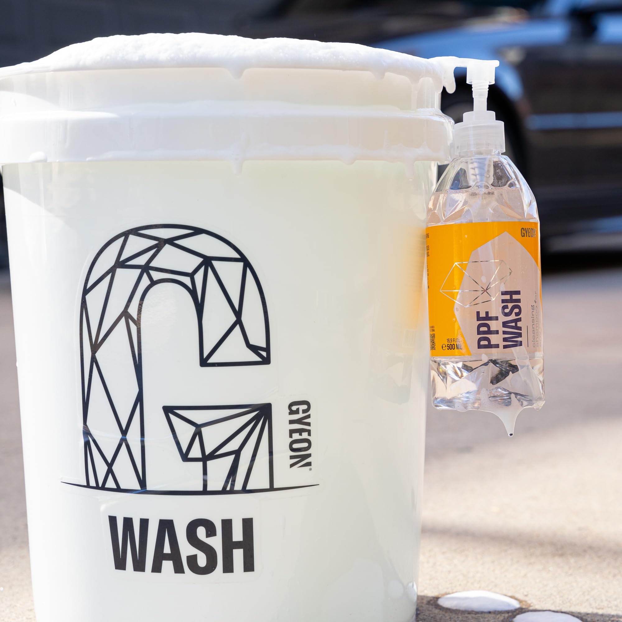 Gyeon PPF Wash before and after PPF cleaning revealing restored clarity benefit