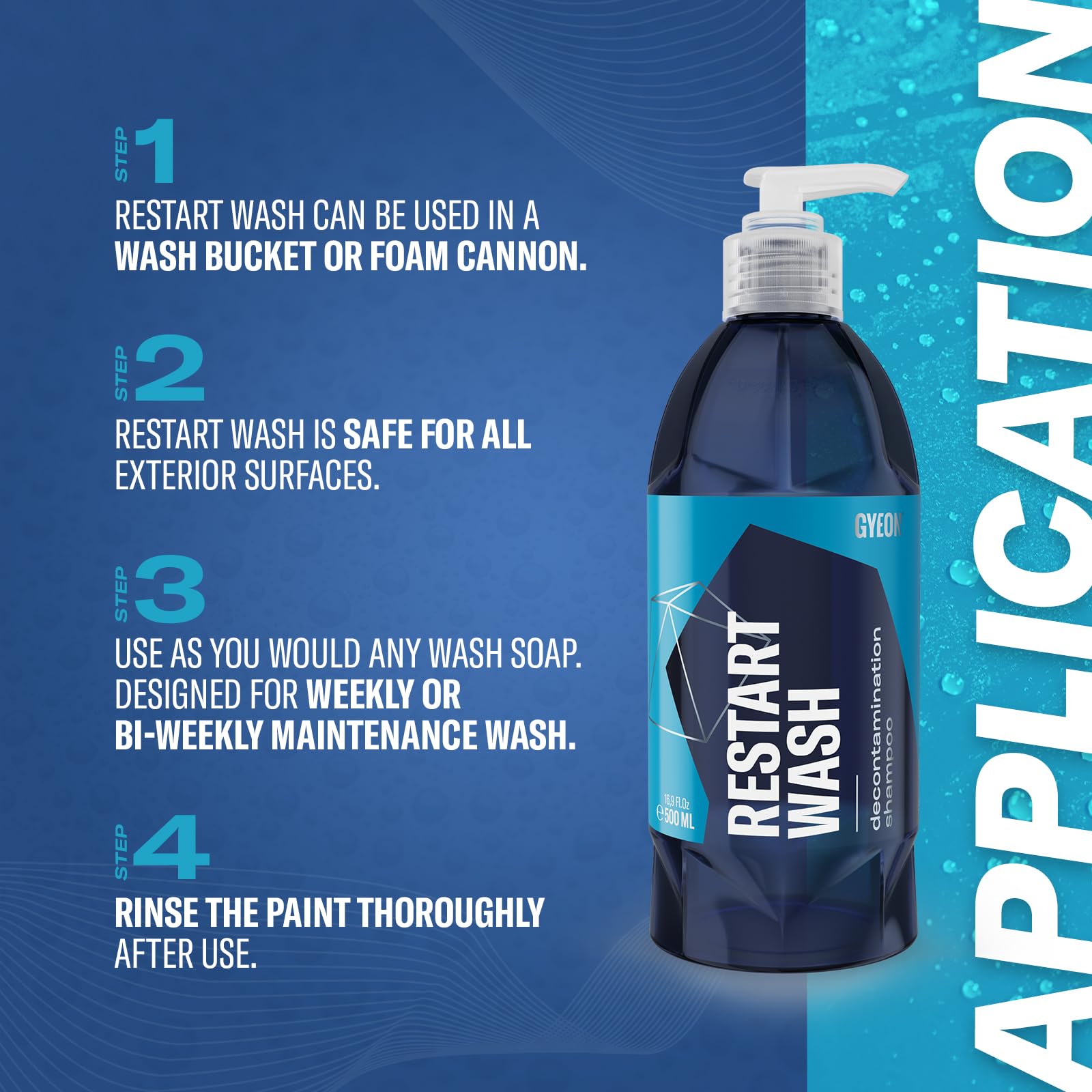 Gyeon Restart Wash dense foam from foam cannon demonstrating cling and dwell benefit