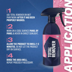 Gyeon TotalRemover rinsing off paint to reveal residue-free surface