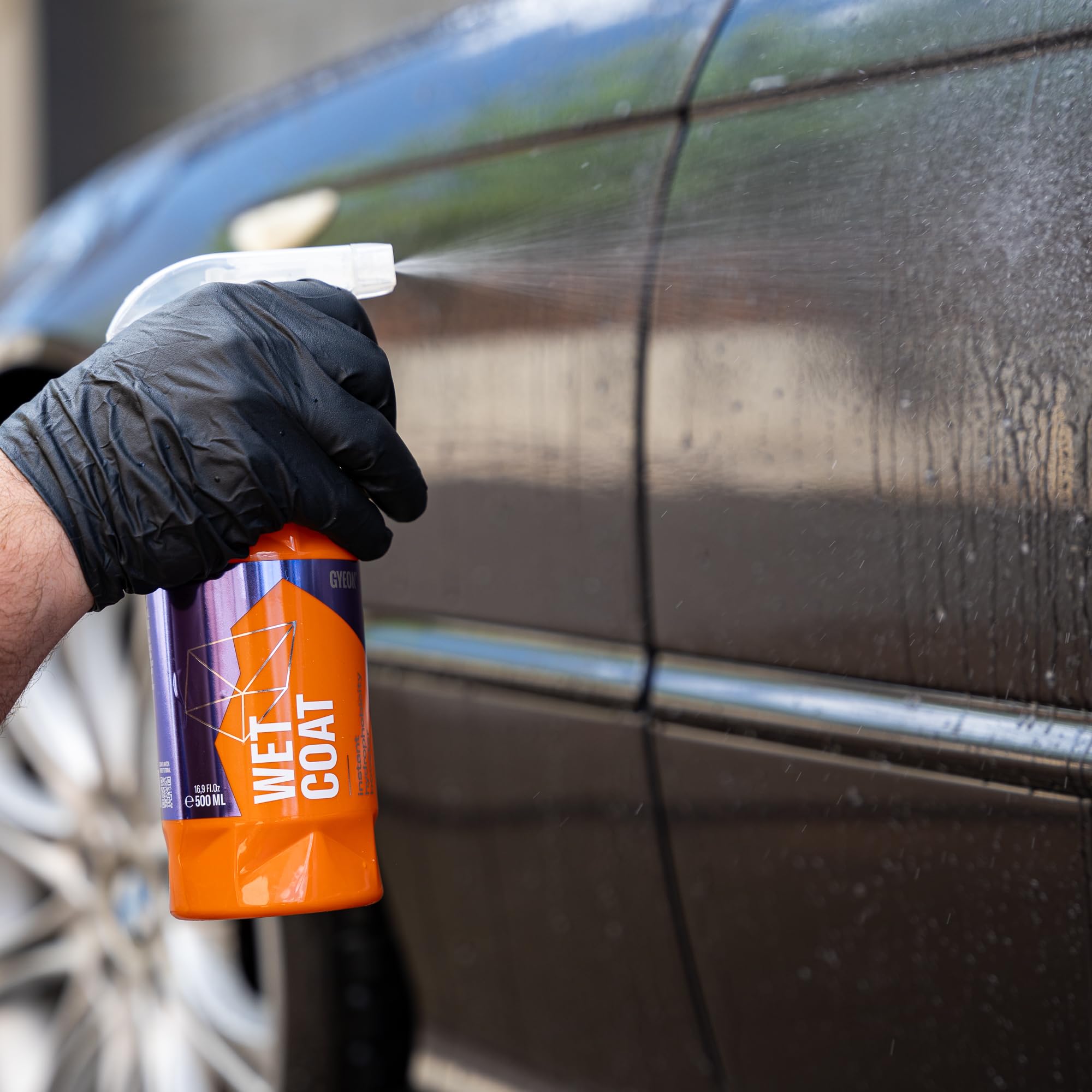 Gyeon on wheels and plastic highlighting protection and easier cleaning benefits