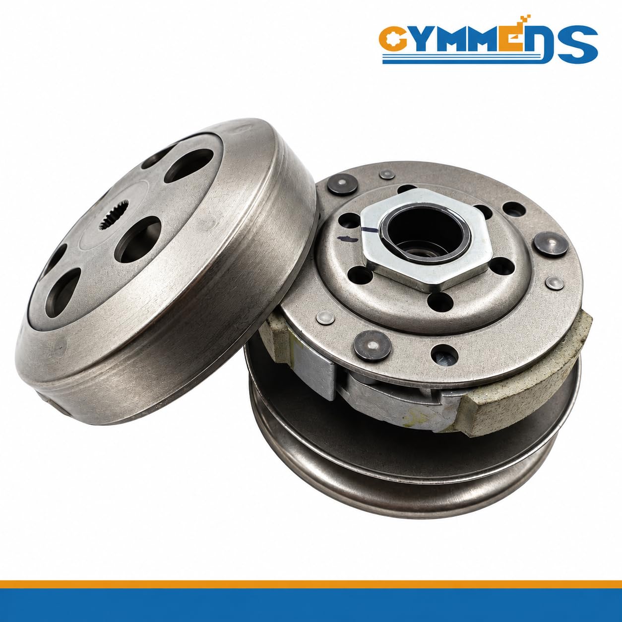 GYMMEDS clutch bell detail with 22-spline and diameter markings for fit confirmation