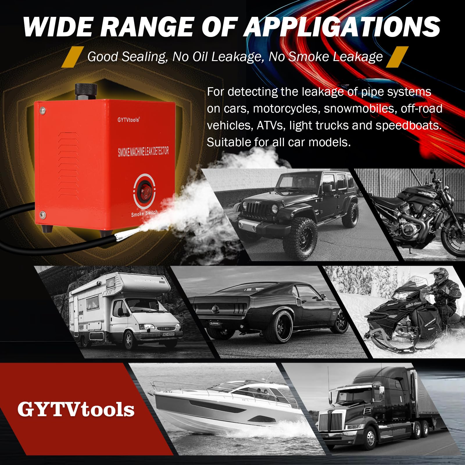 GYTVtools label and red strap emphasizing safety features and easy carry