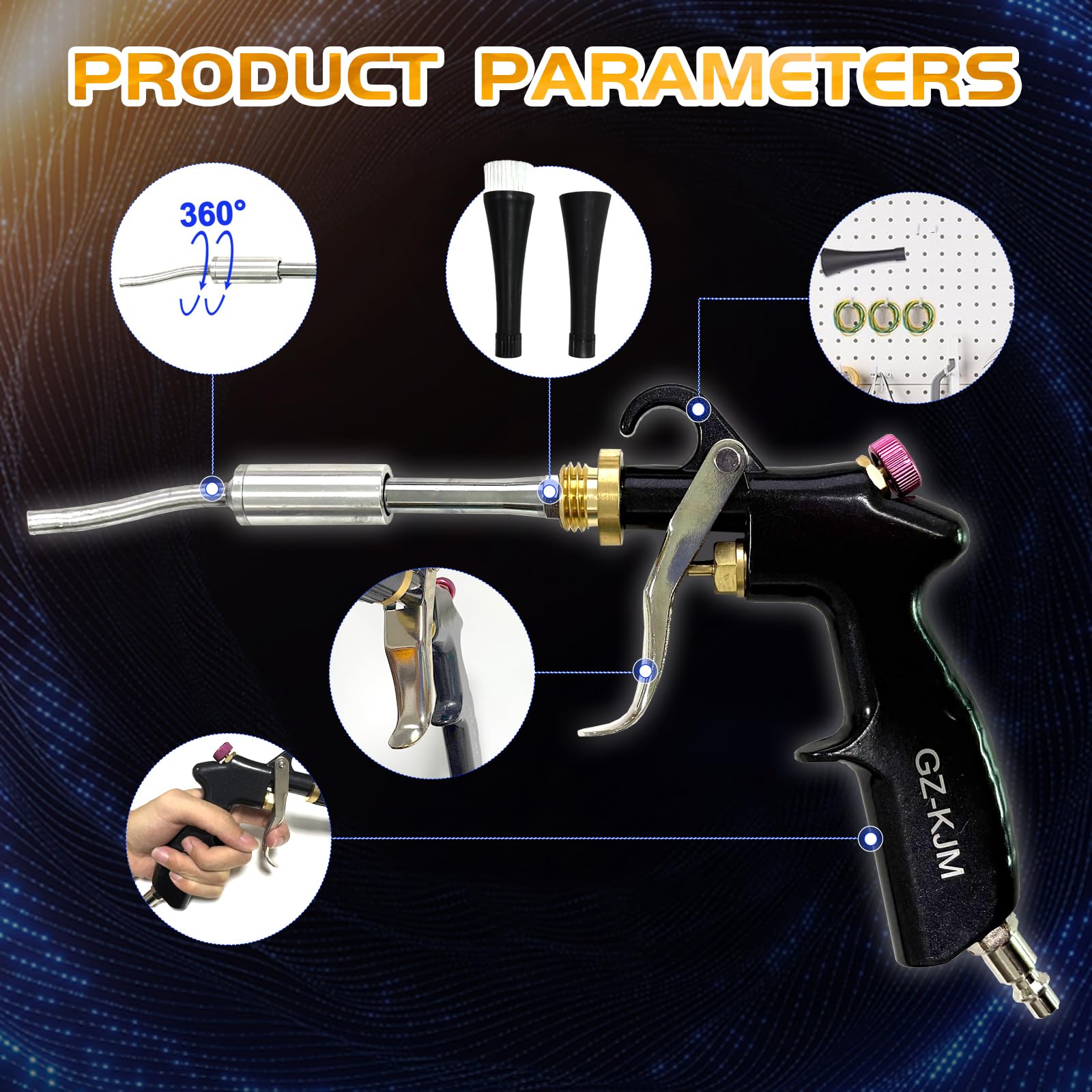 GZ-KJM close-up of nozzle detail for precise airflow and targeted cleaning benefit