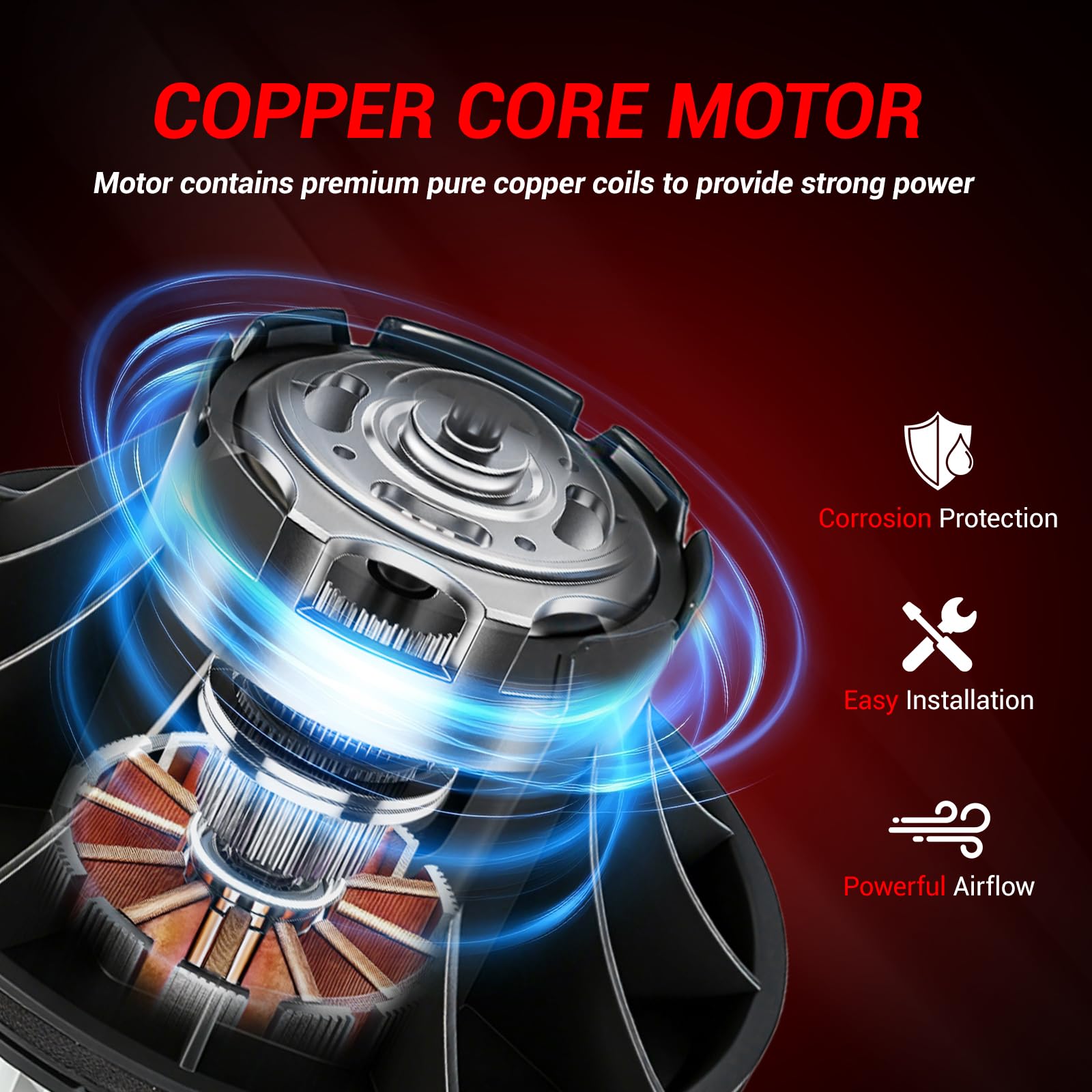 GZGN blower motor electrical connector detail showing plug compatibility for quick hookup