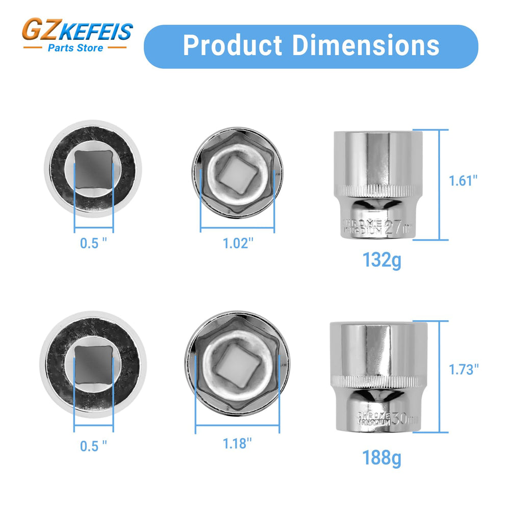 GZKEFEIS 1-1/16" socket close-up highlighting precise fit and corrosion resistance