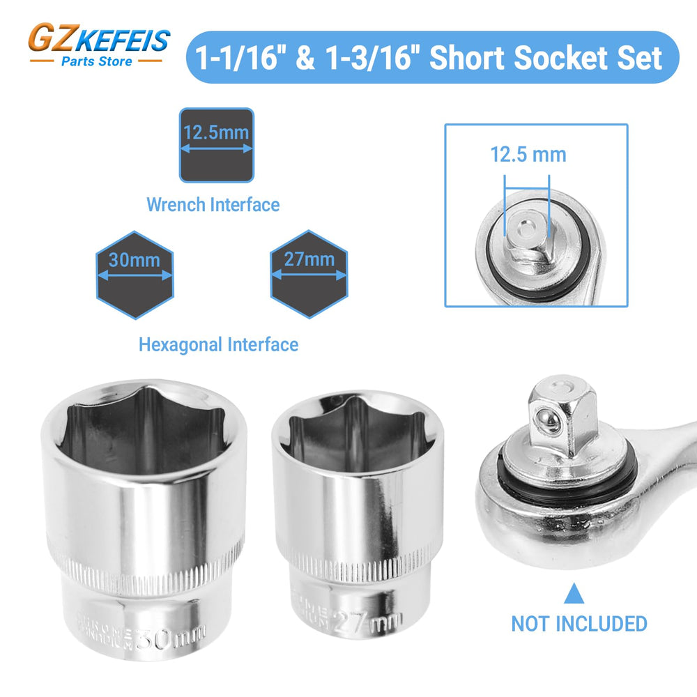 GZKEFEIS 1-3/16" socket close-up showing 6-point grip for fastener protection