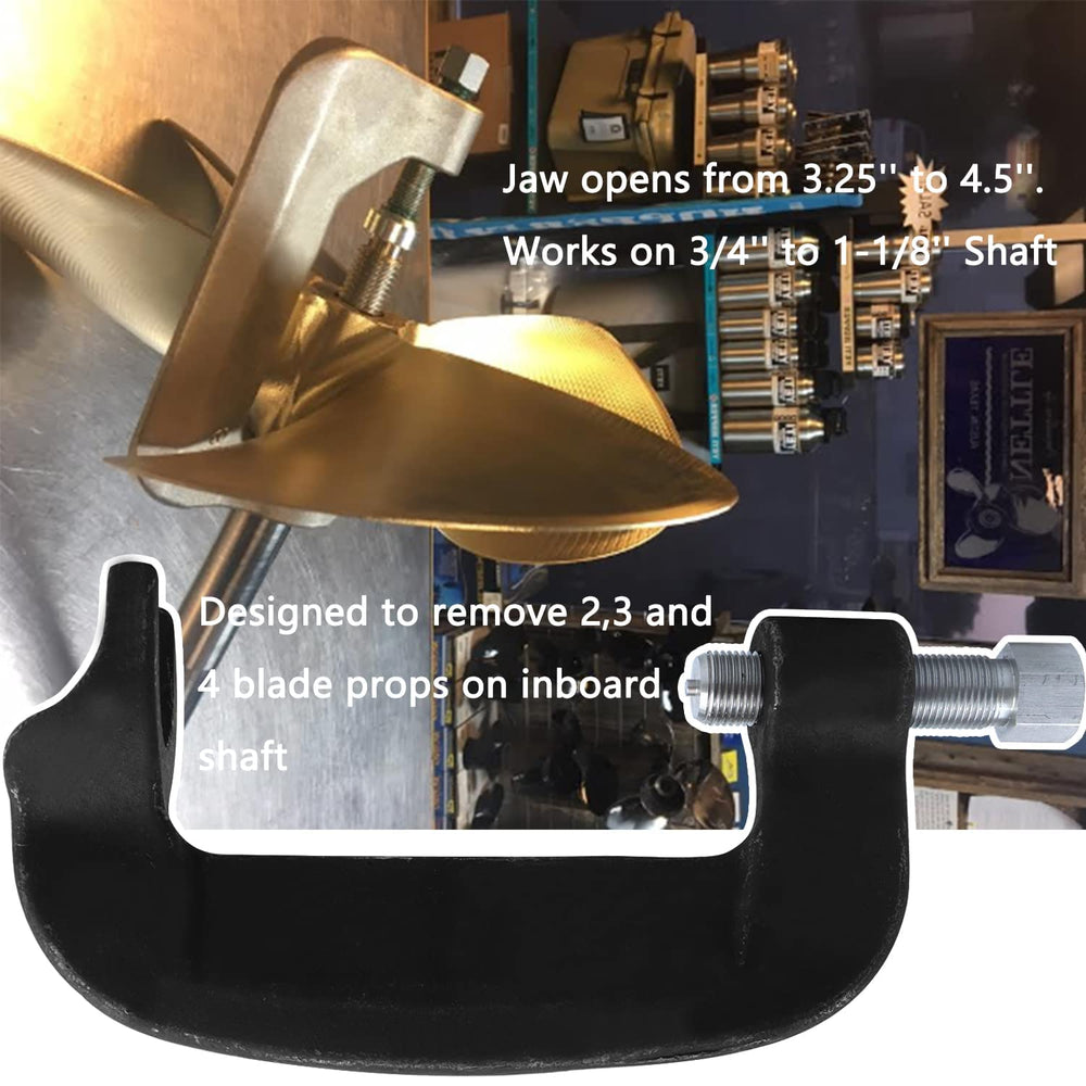 GZZTORES prop puller mounted on an inboard shaft showing safe prop extraction use