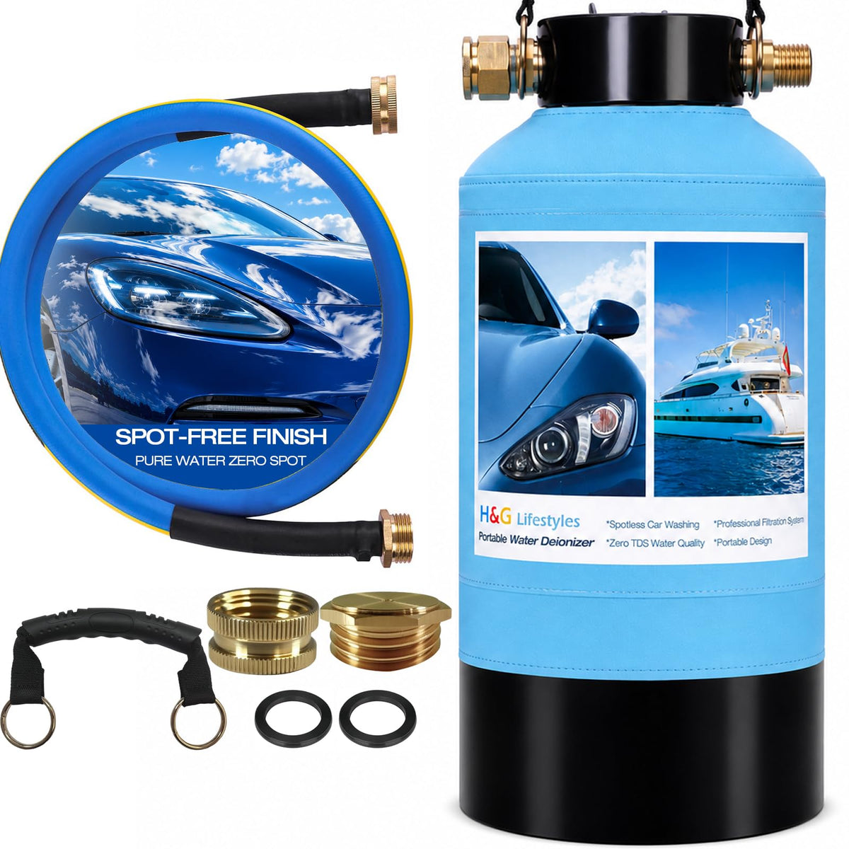 H&G lifestyles deionizer front view showing compact portable design and easy storage benefit