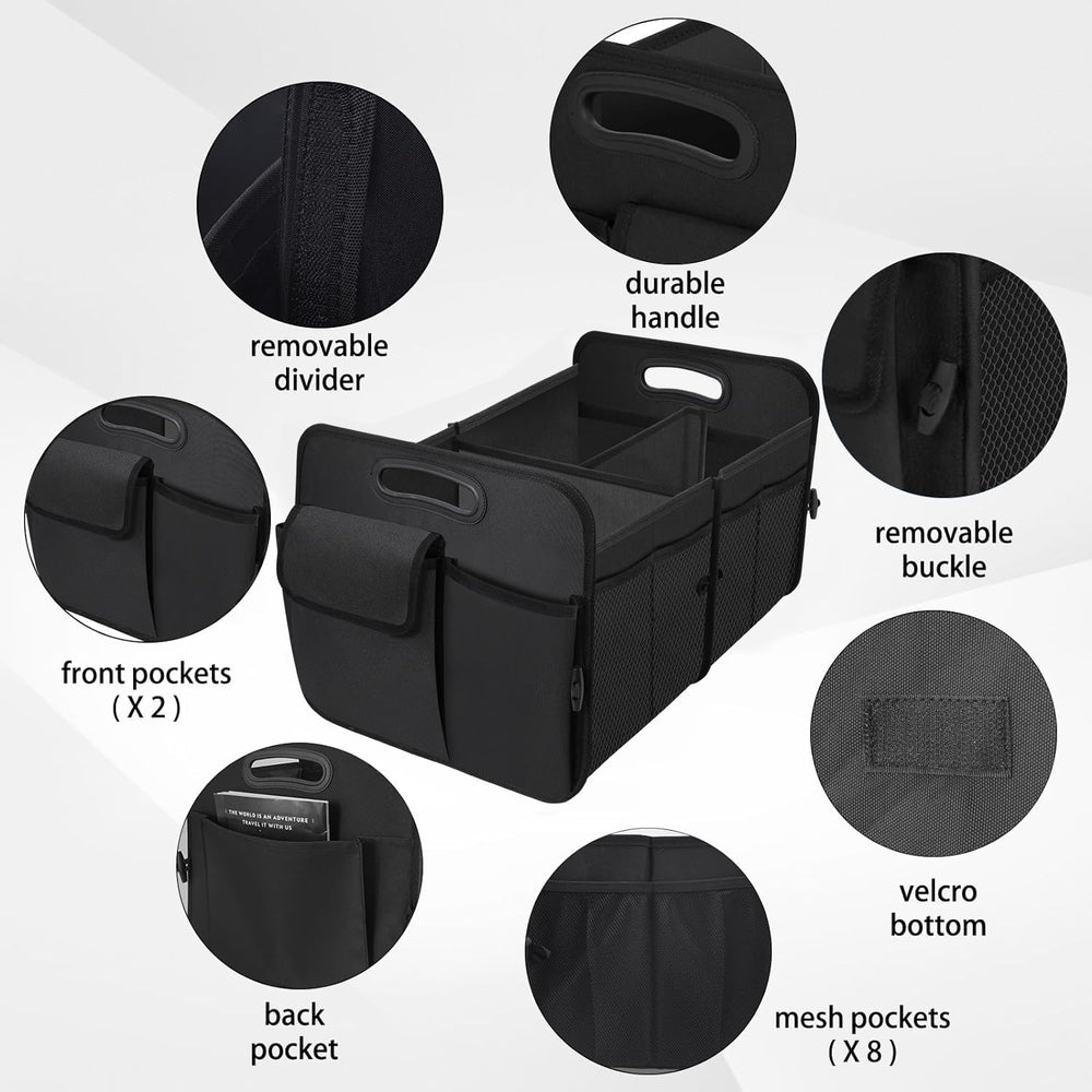 HABOPET open interior showing adjustable padded dividers and eleven pockets