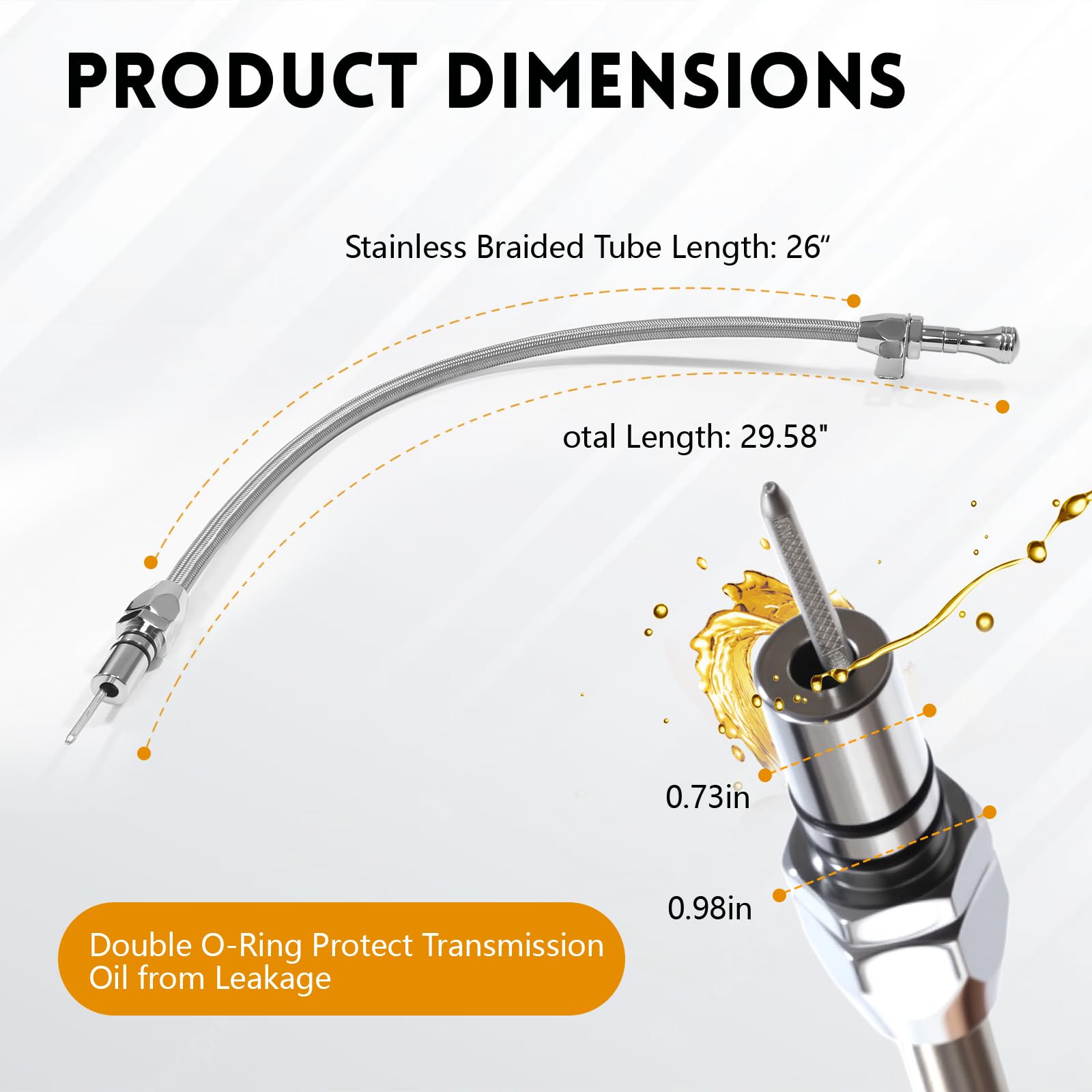 HAHAHA stainless braided hose close-up showing heat resistance benefit