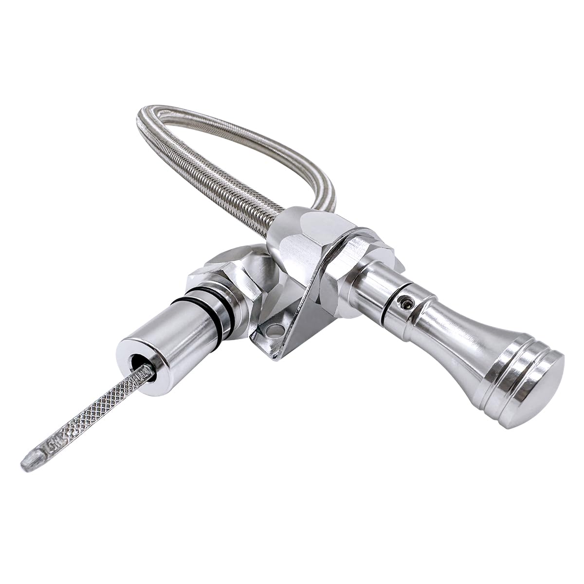 HAHAHA front view of firewall-mounted dipstick showing easy access benefit