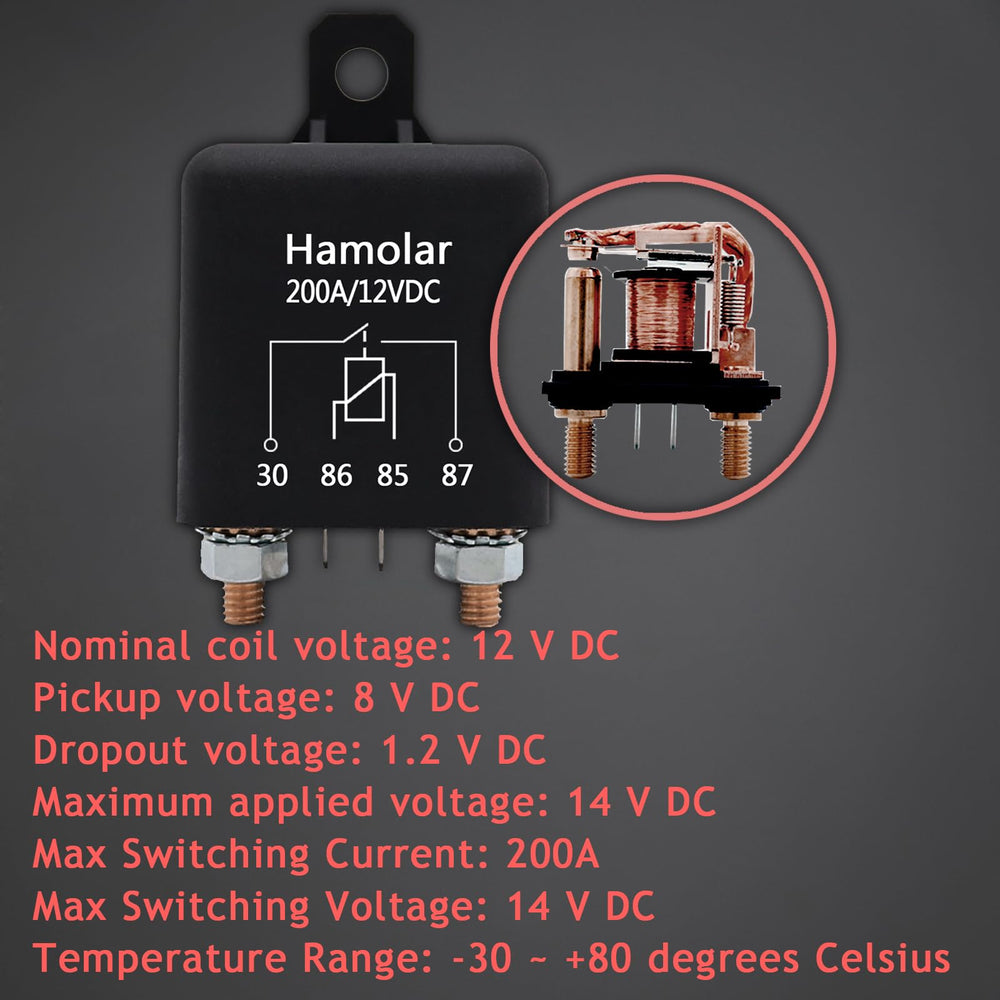 Hamolar relay in a boat engine bay illustrating marine compatibility and protected mounting benefit