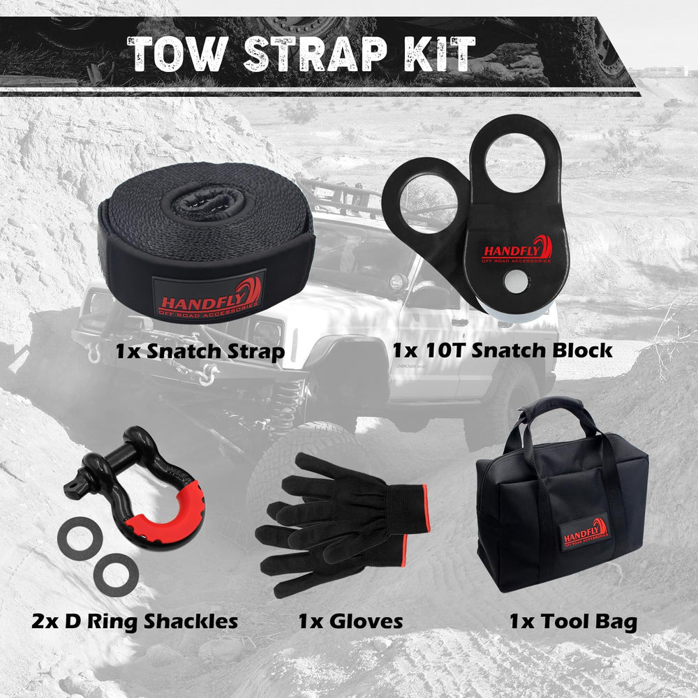 Handfly tow strap close-up weave showing durable nylon and stretch control