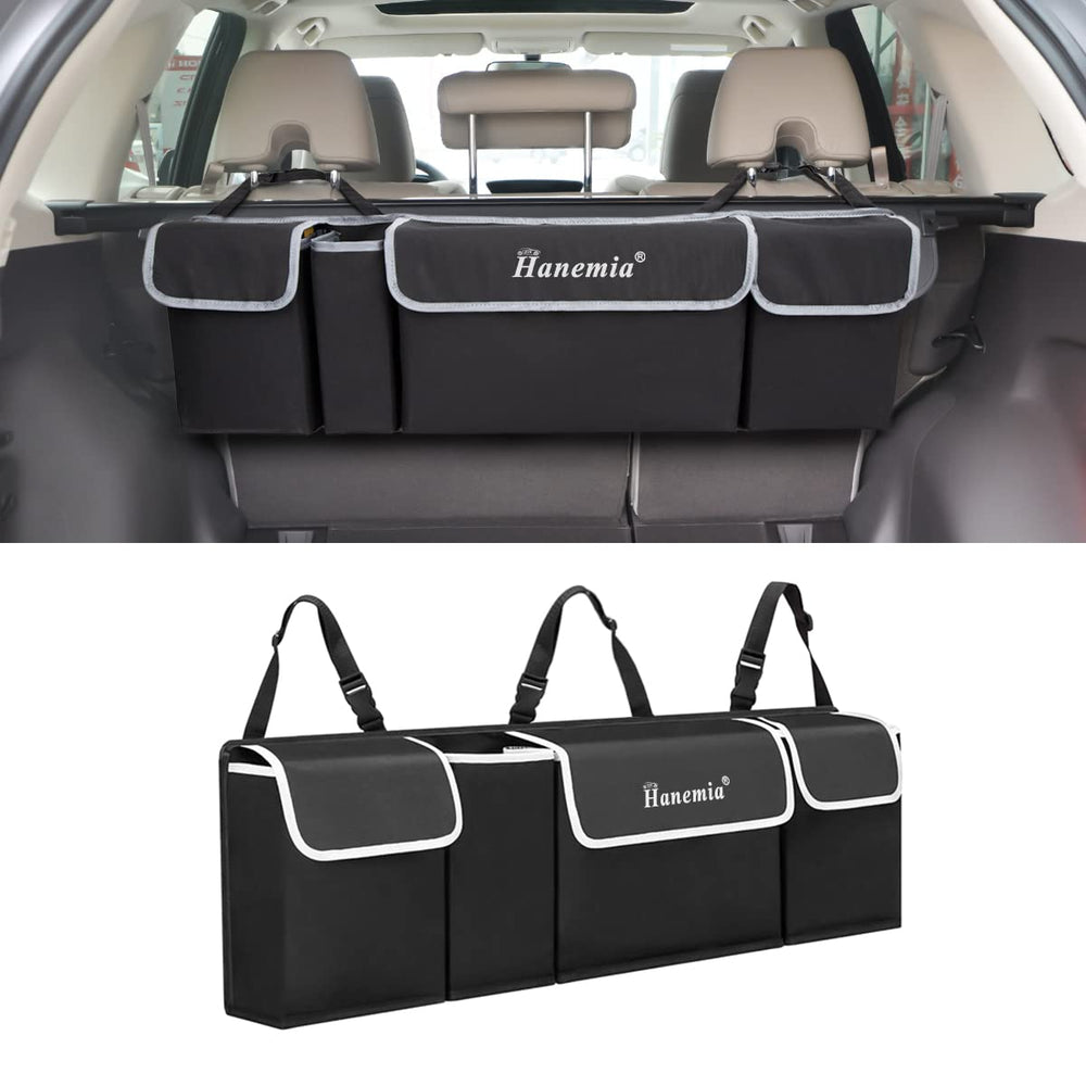 Hanemia front view showing four pockets and tidy storage benefit