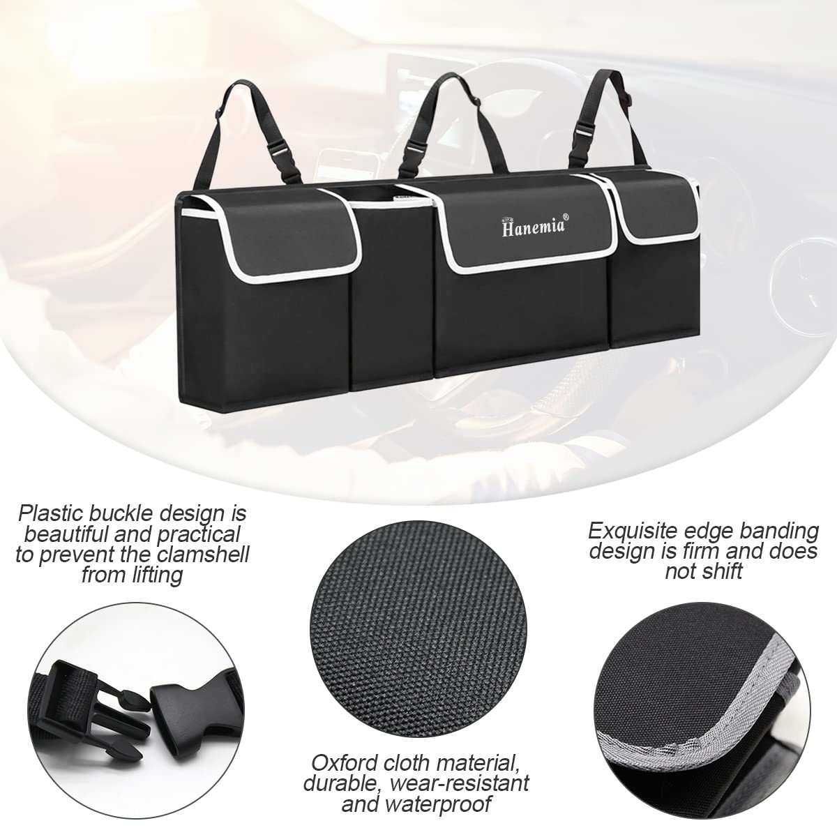 Hanemia pocket detail highlighting heavy-duty fabric and durability