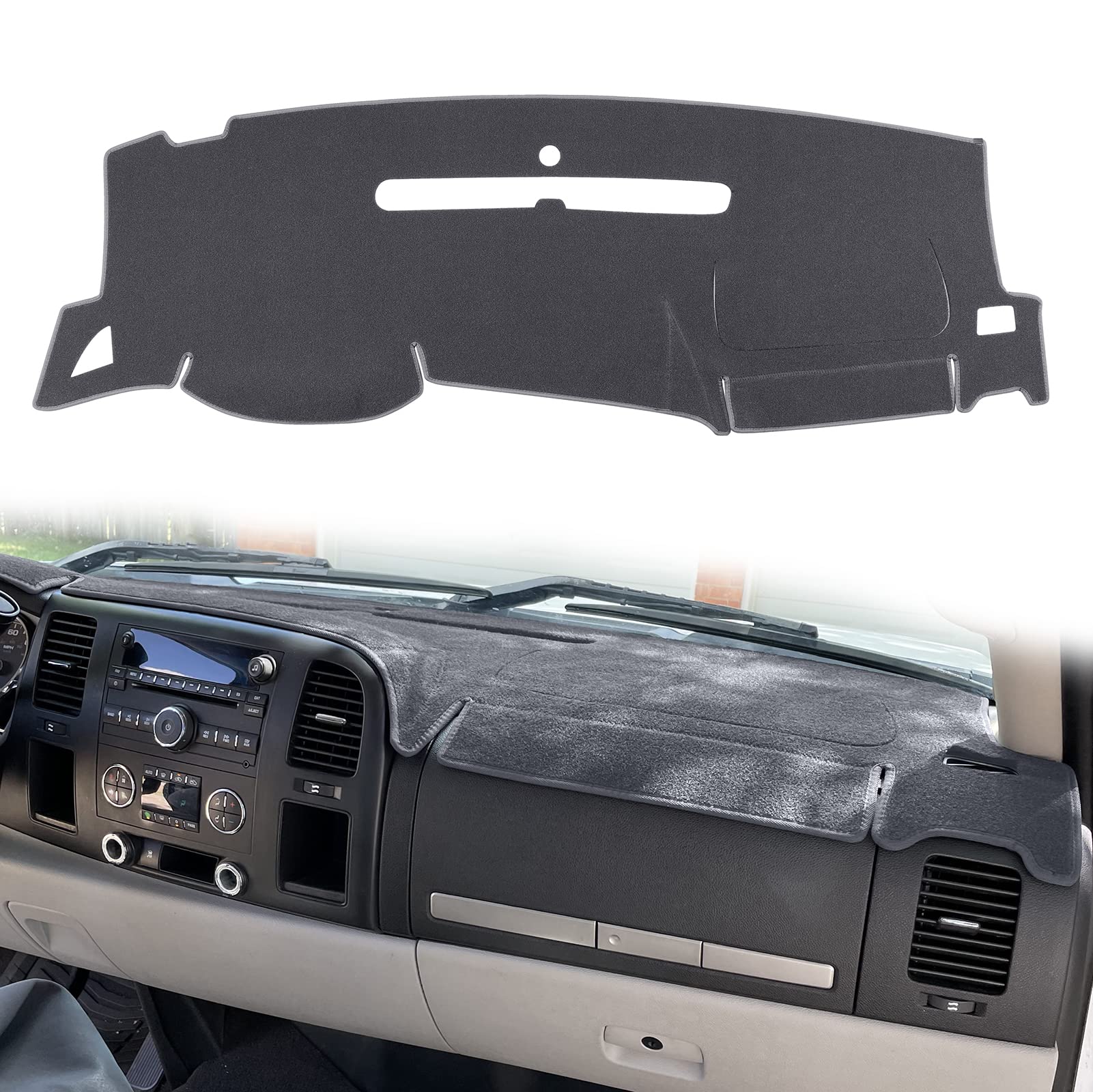 HanLanKa front view dash cover showing precise fit and clean look
