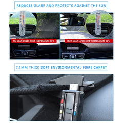 HanLanKa dash cover installed in Lexus ES350 showing secure fit and reduced glare