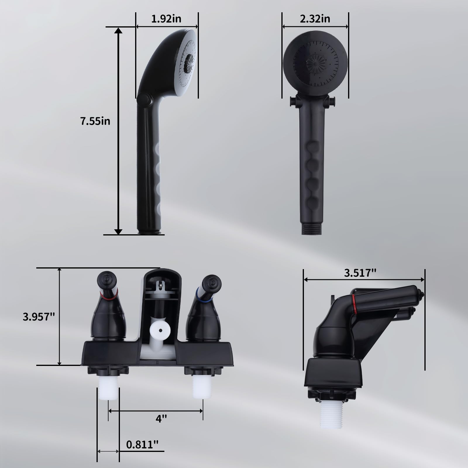 hansengroe handheld showerhead closeup emphasizing ergonomic grip and control