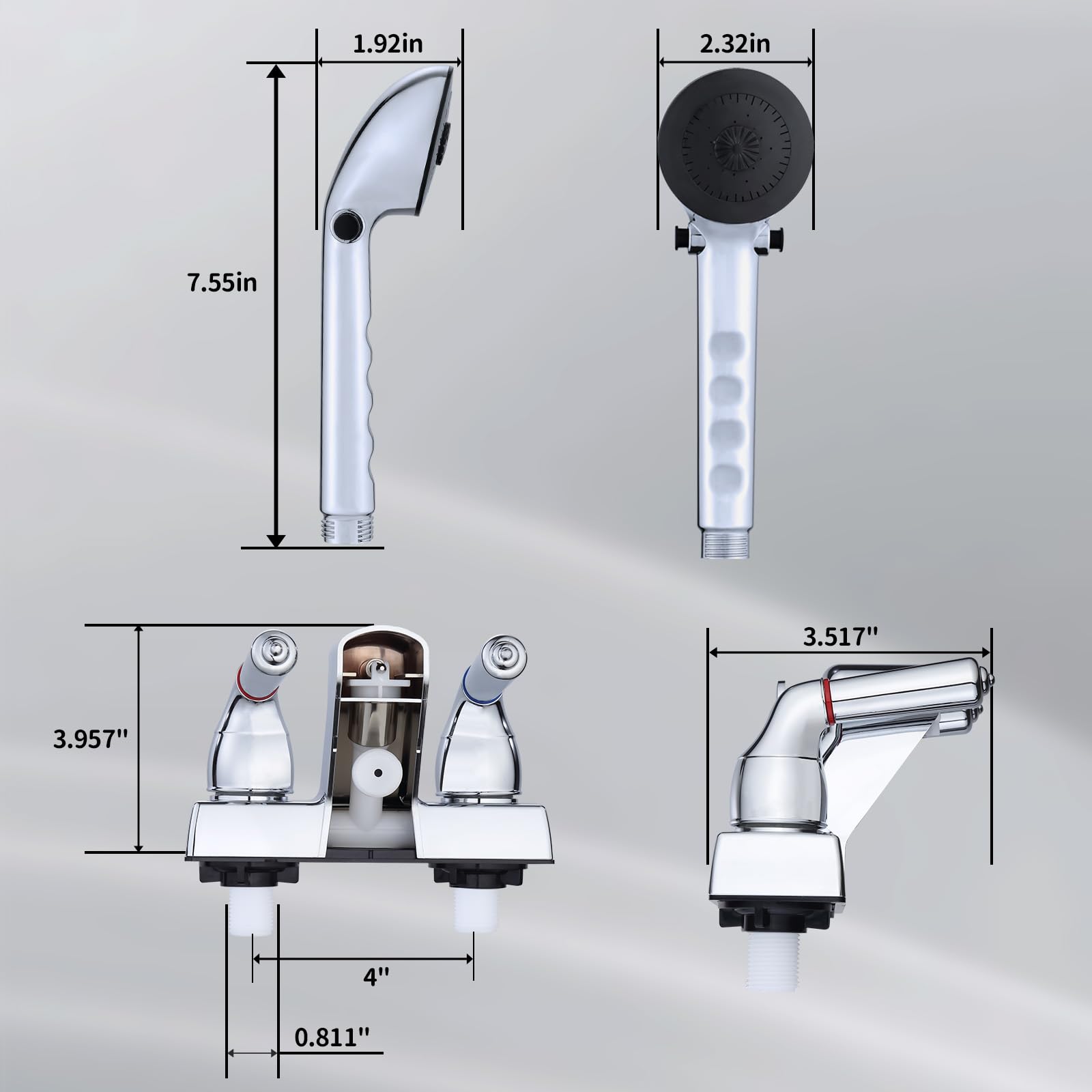 hansengroe closeup of dual clear acrylic knobs showing smooth control and leak resistance