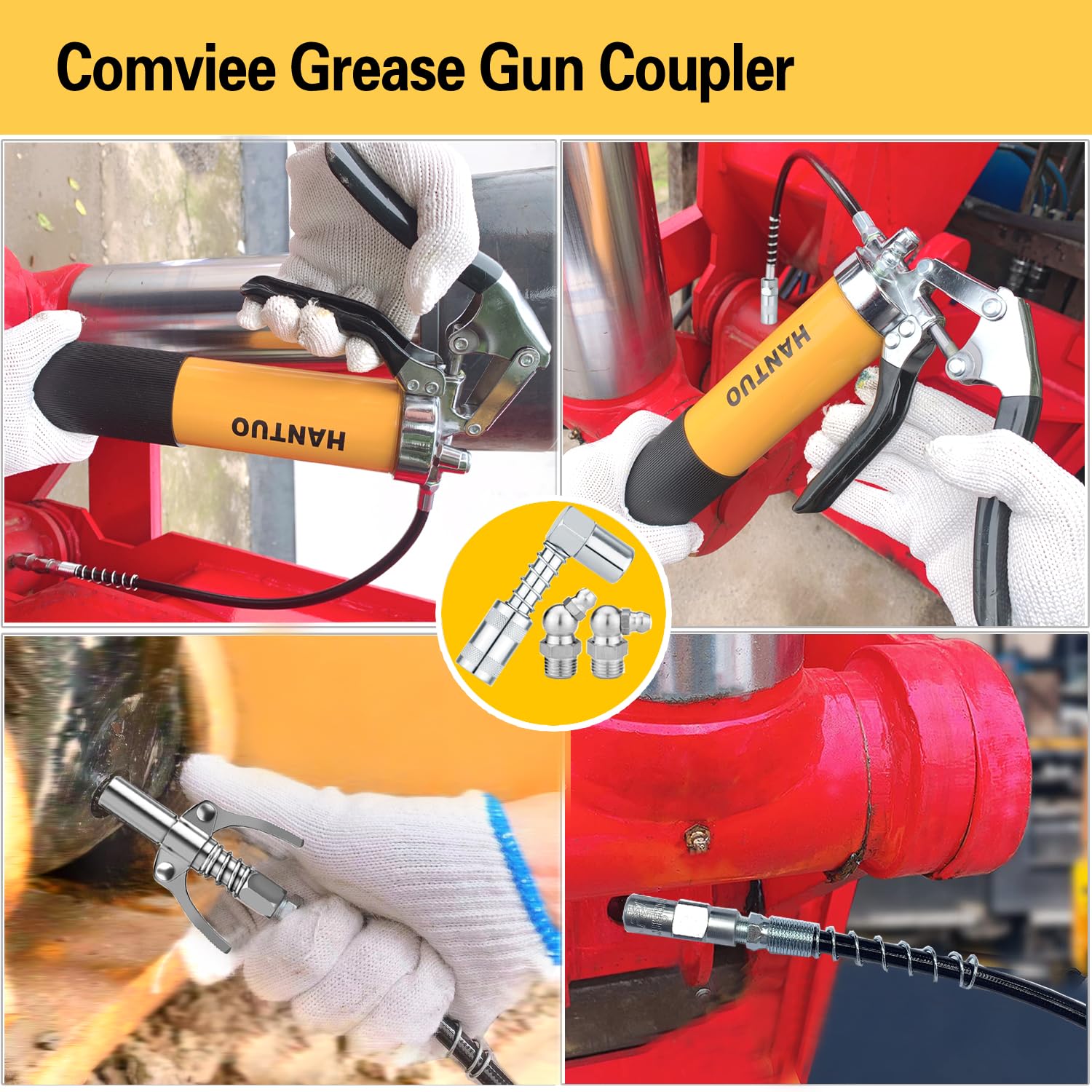 HANTUO collection of seven grease zerk fittings for versatile installs