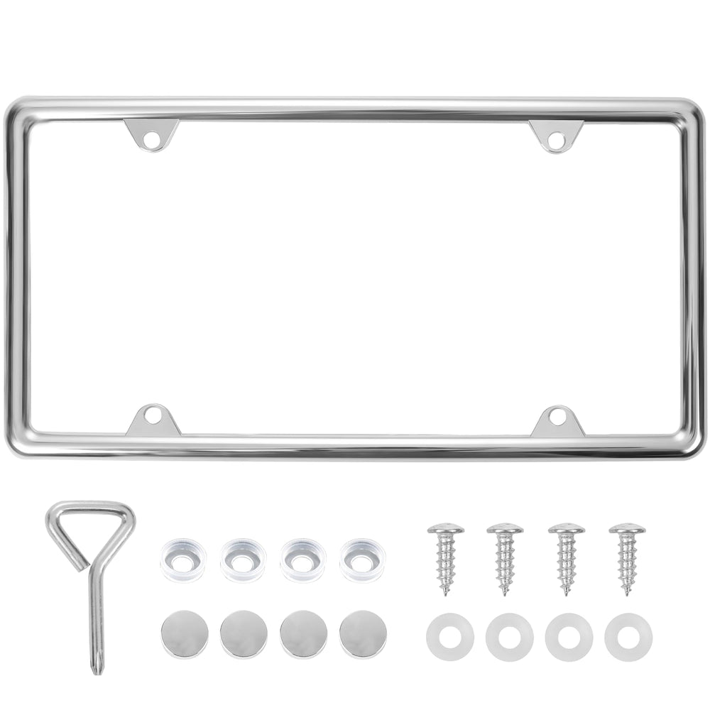 Hanwell Products chrome frame front view showing polished mirror finish and clean edges