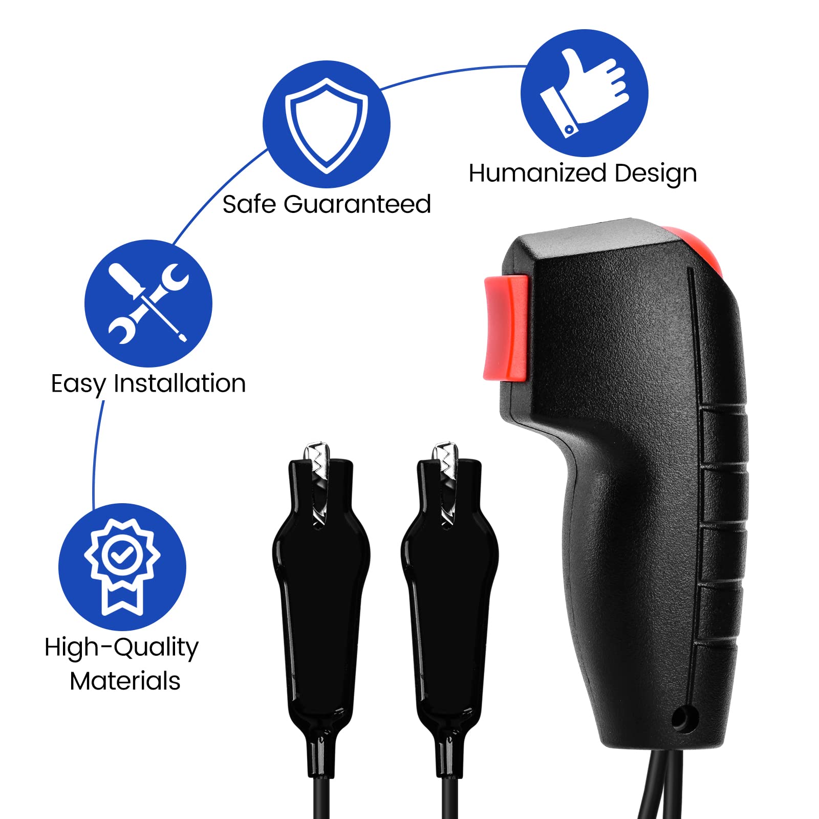Haoguo insulated metal clips close-up providing safe secure connections to battery