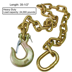 HAOIOPM shackle detail showing 1/2 inch shackle and eye nut for secure trailer connection