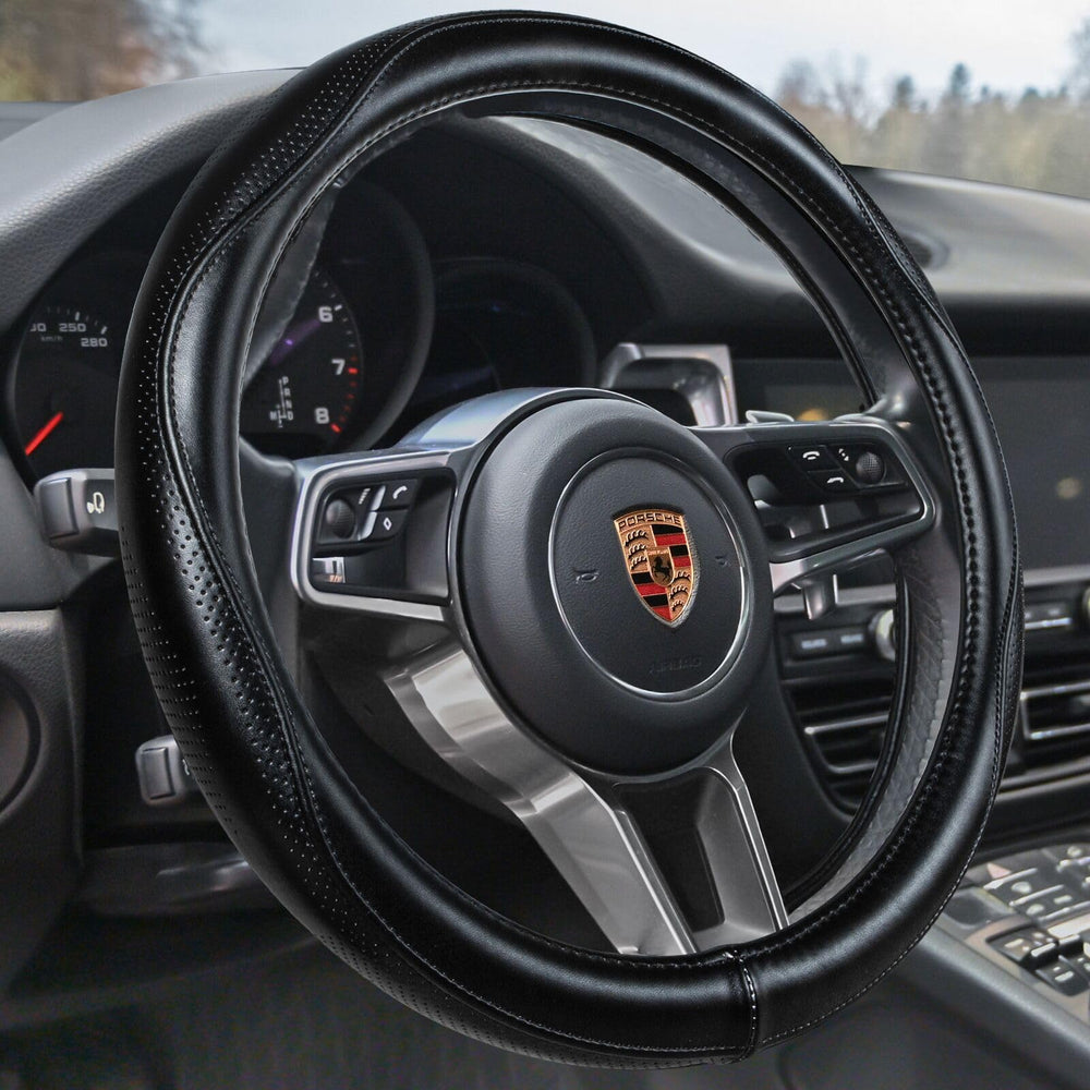 HAOKAY front view steering wheel cover adds luxury look and improved grip
