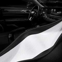 HAOTULE installed on BMW steering wheel demonstrating slim profile and enhanced handling feel