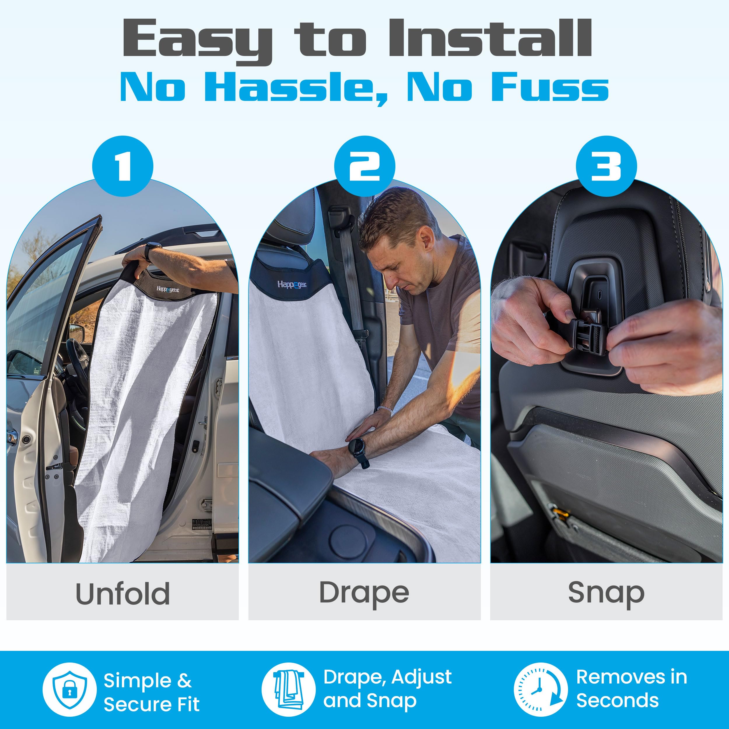 HAPPEGEAR folded compactly for easy storage and transport