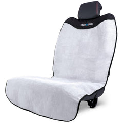 HAPPEGEAR front view of silver seat cover showing clean protection
