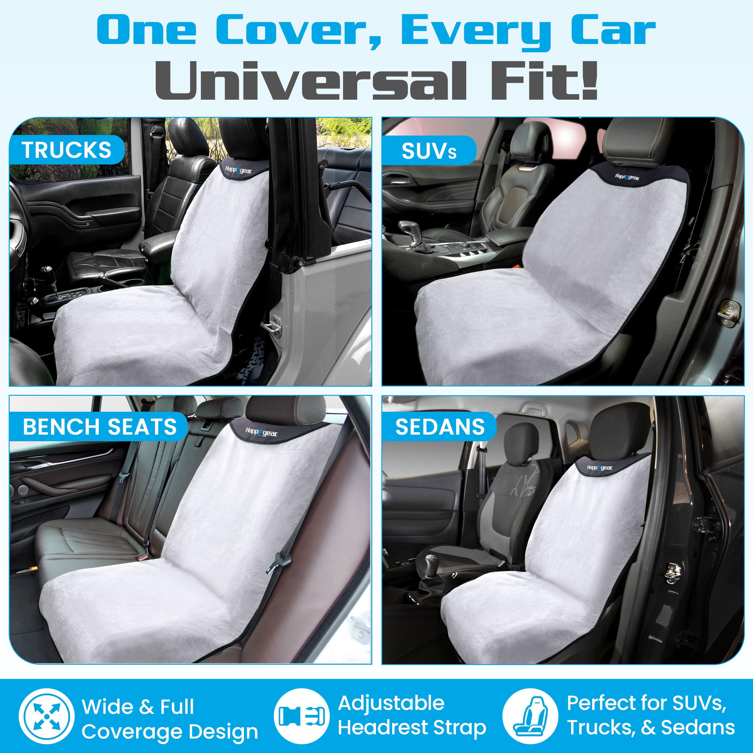 HAPPEGEAR with dog on seat showing easy pet-friendly protection