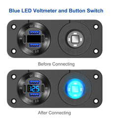 Hapytrip 150W cigarette socket lit blue for easy night connection and power