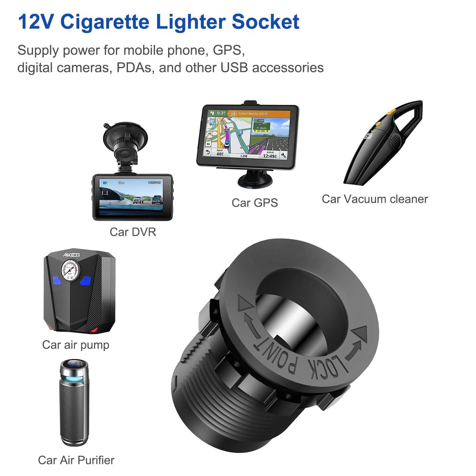Hapytrip waterproof cigarette socket with cap providing weatherproof protection