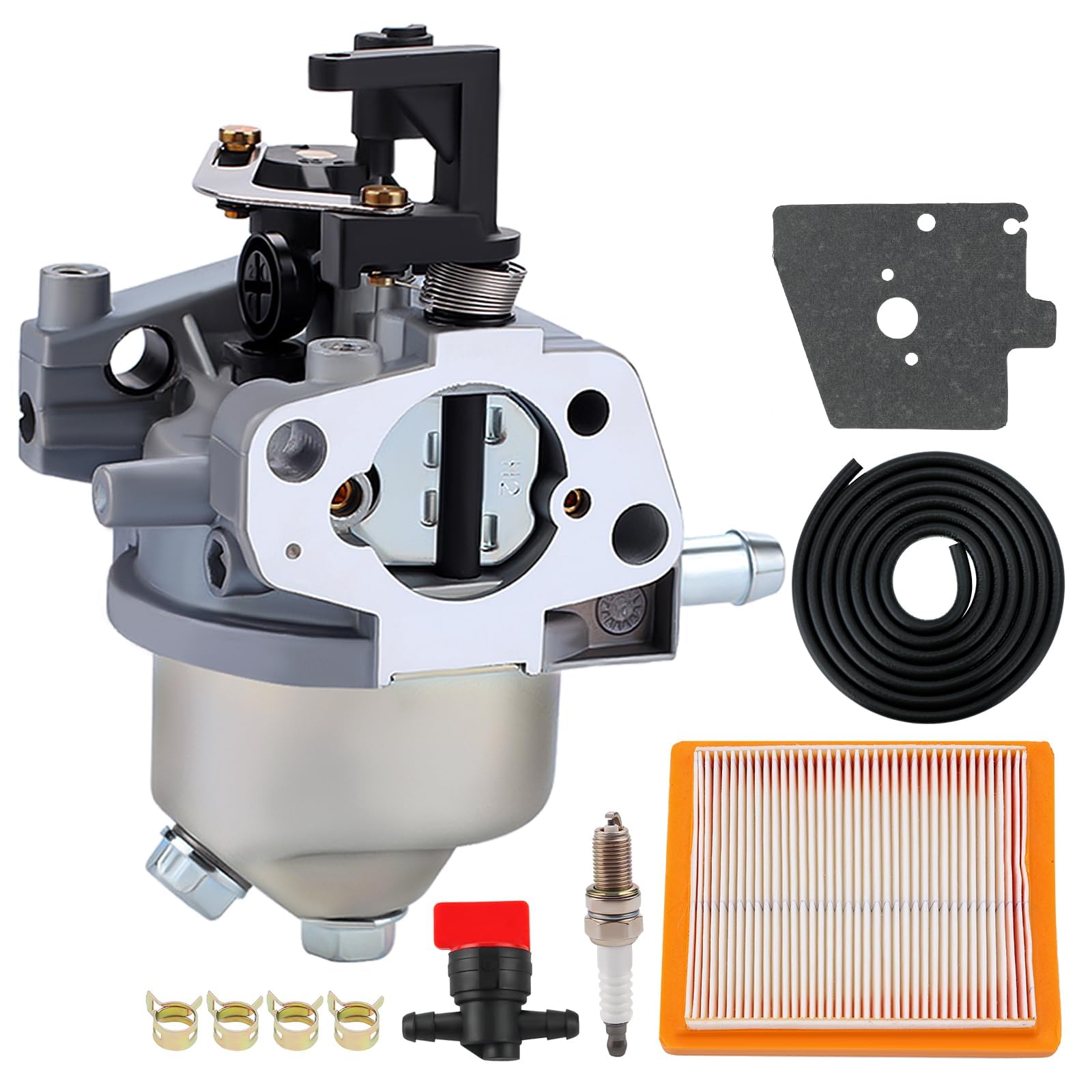 Harbot carburetor front view showing mounting flange and ports, improves fit accuracy