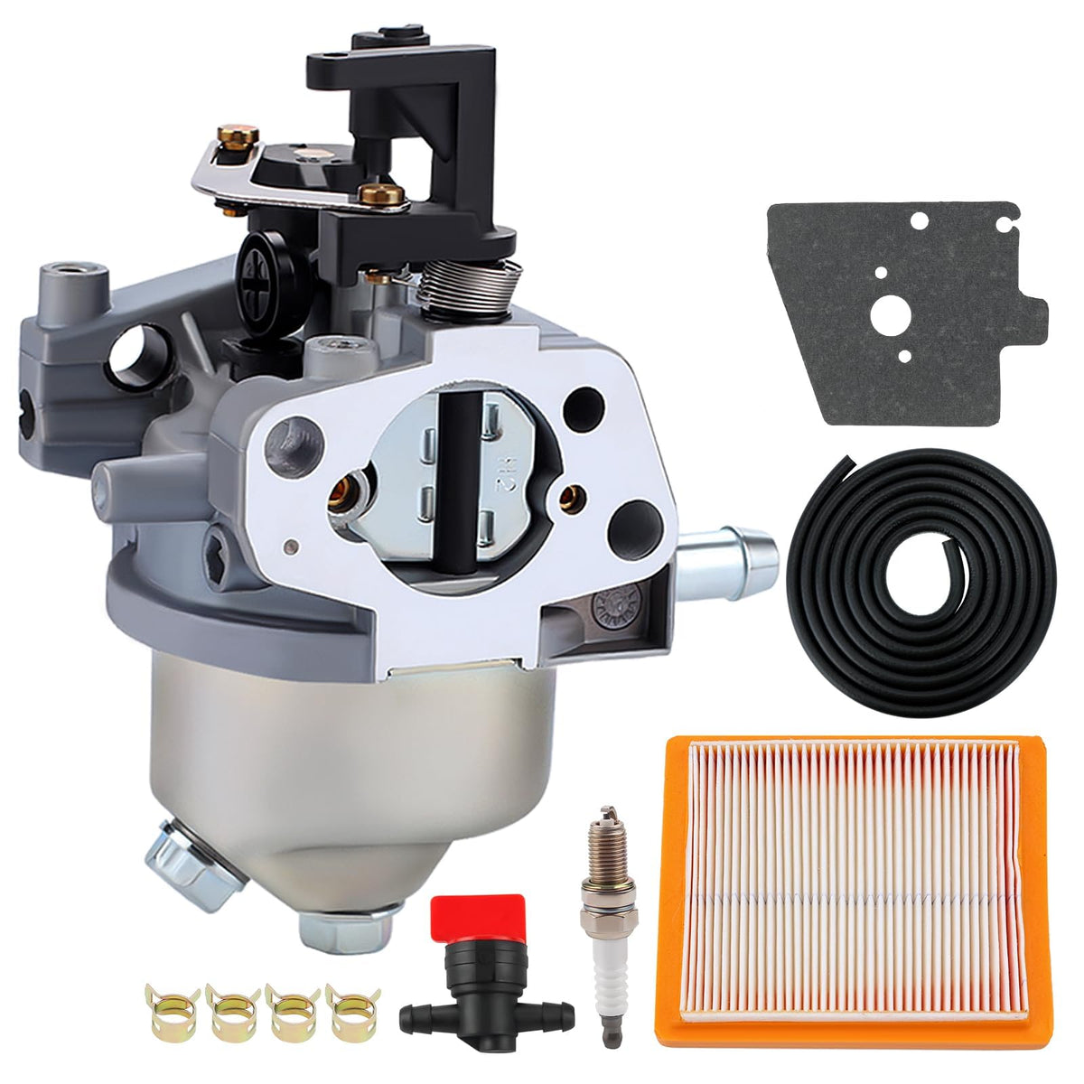 Harbot carburetor front view showing mounting flange and ports, improves fit accuracy