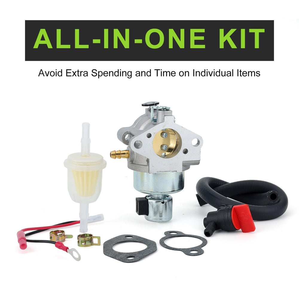Harbot carburetor mounted on engine demonstrating bolt-on compatibility and alignment