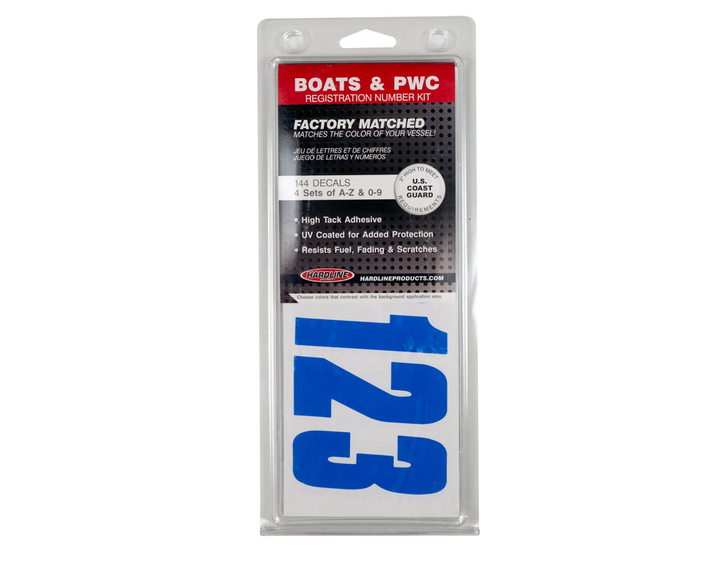 Hardline Products kit contents and label showing included letters, numbers and quality