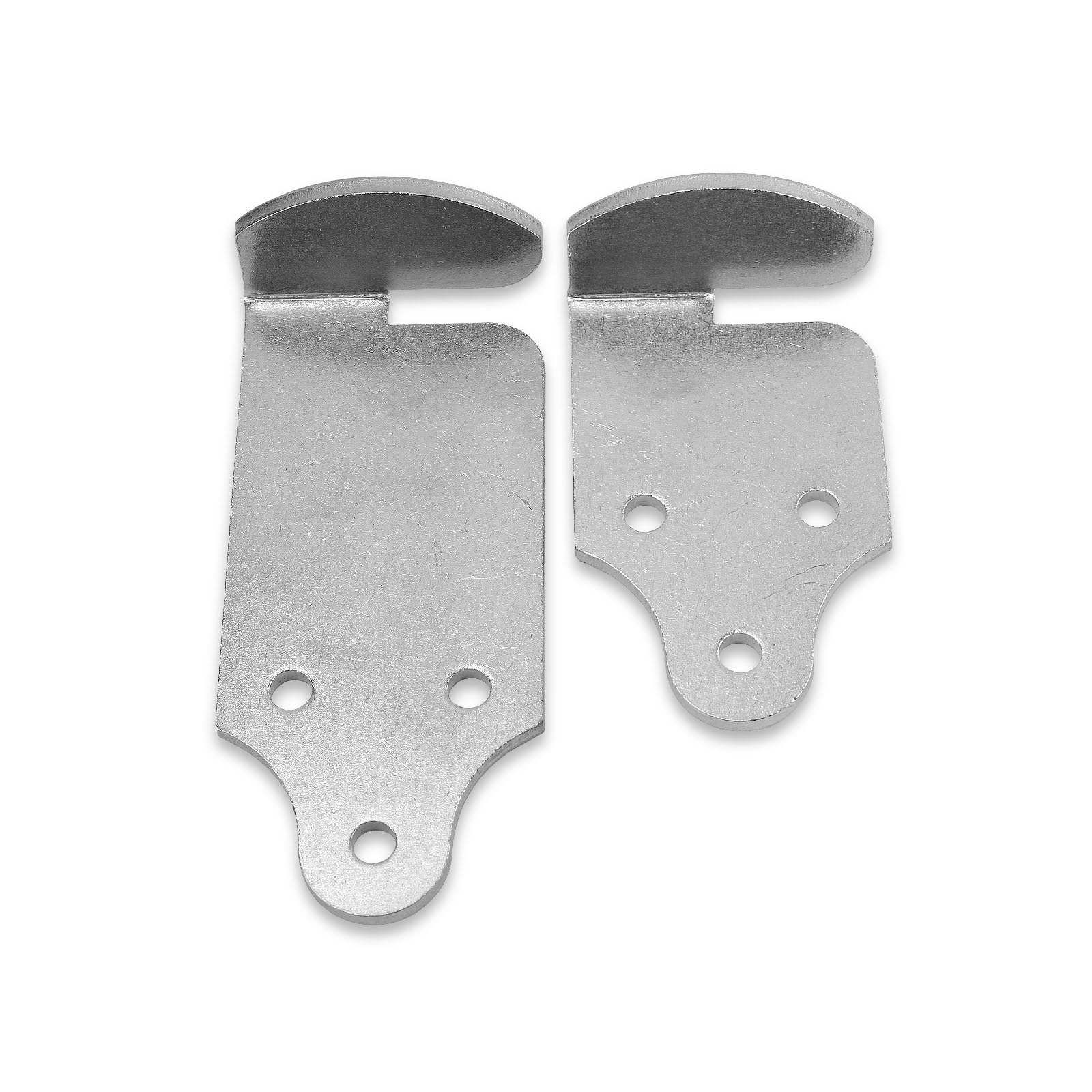 Harvards Chrome close detail of three pre-drilled holes for 5/16" bolts