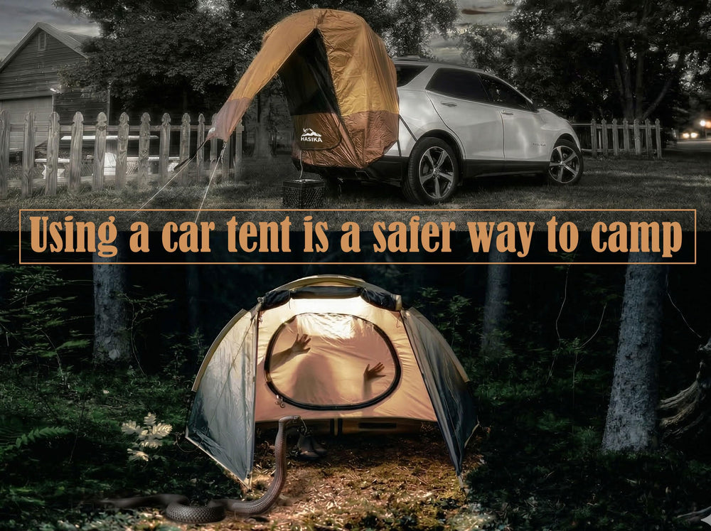 HASIKA tent zipped as changing room for privacy and quick outfit changes